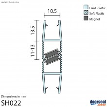 SH022 Magnetic Shower Screen Seal (10mm glass)